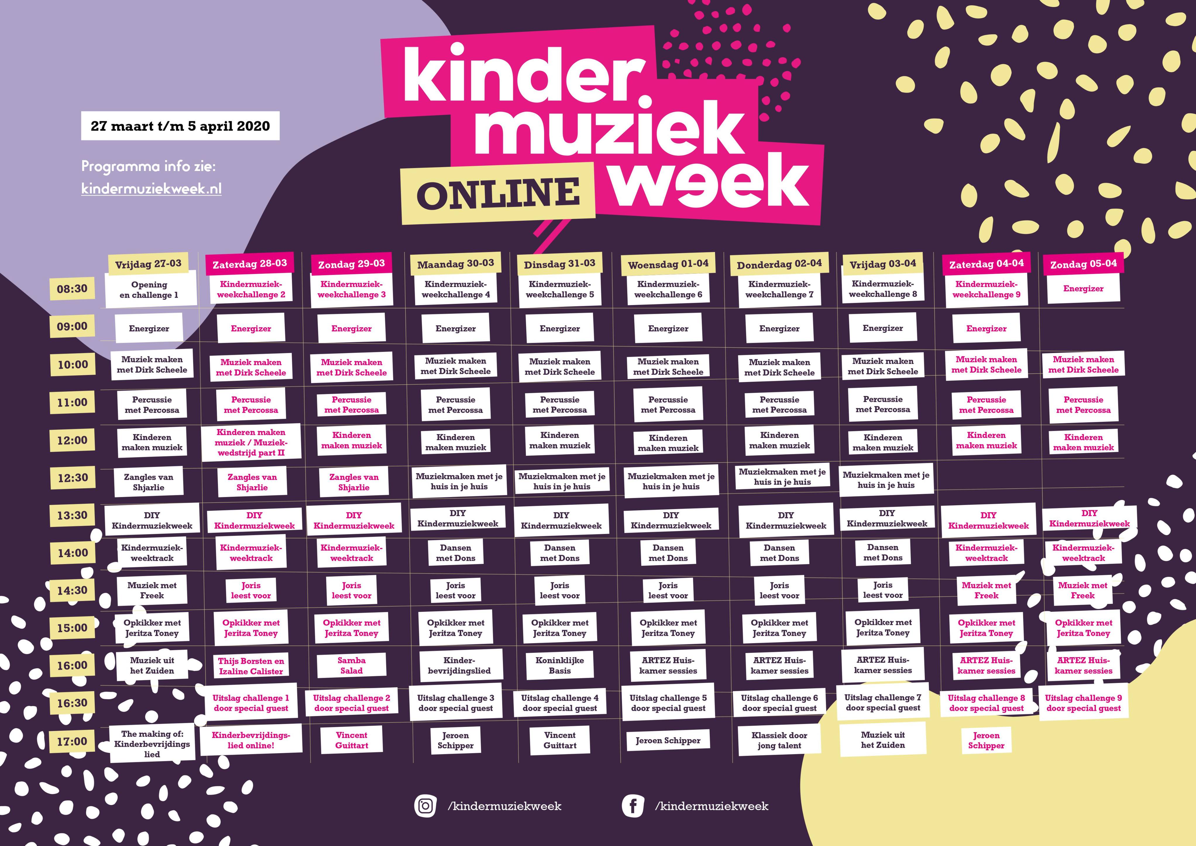 blokkenschema kindermuziekweek 2020